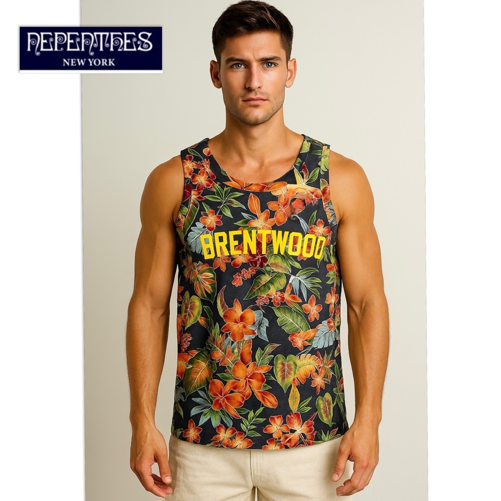 NWT Nepenthes New York Japan Brentwood Floral Tank Top Men’s Size M Hawaiian